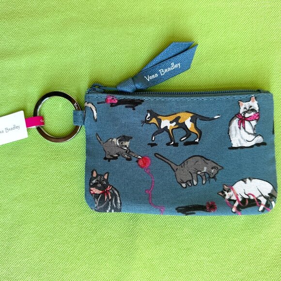 VERA BRADLEY CAT'S MEOW ZIP ID CASE:NWT CATS (#2) - Picture 1 of 10